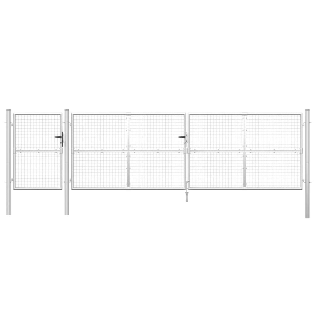 Verkkoportti Puutarhaan Hopeanvärinen 500X125 Cm Galvanoitu Teräs