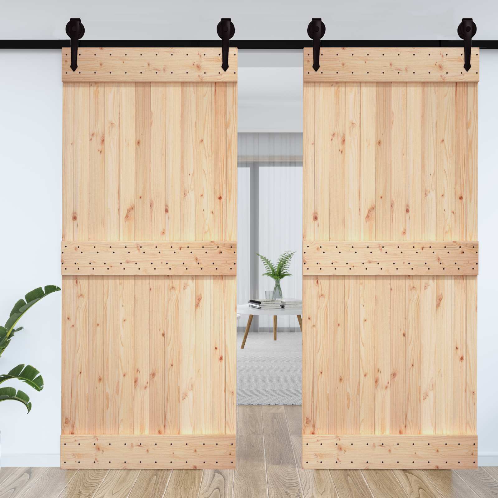 Ovi Narvik Luonnollinen 100 X 210 Cm Massiivinen Mänty