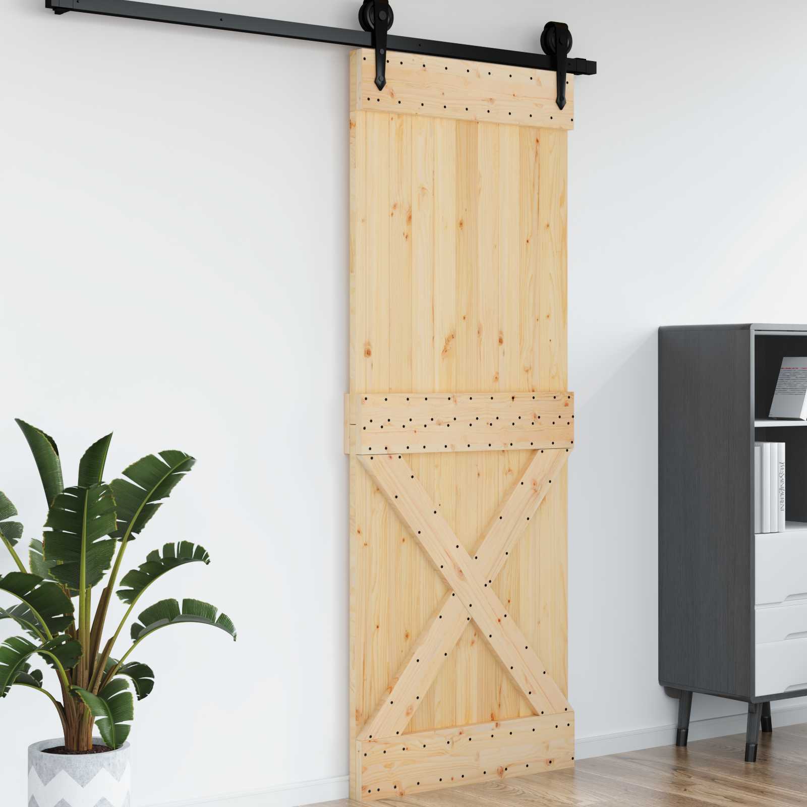Ovi Narvik Luonnollinen 85 X 210 Cm Massiivinen Mänty