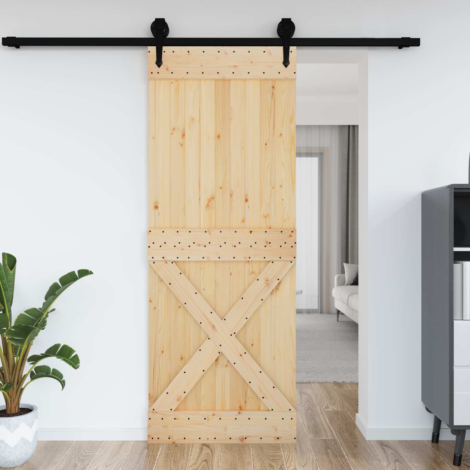 Ovi Narvik Luonnollinen 85 X 210 Cm Massiivinen Mänty