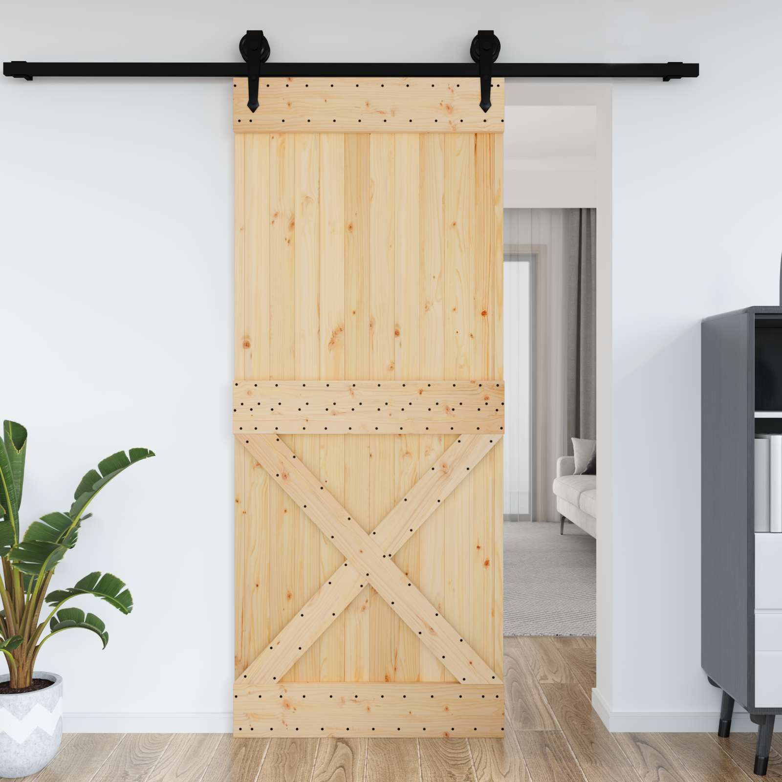 Ovi Narvik Luonnollinen 95 X 210 Cm Massiivinen Mänty