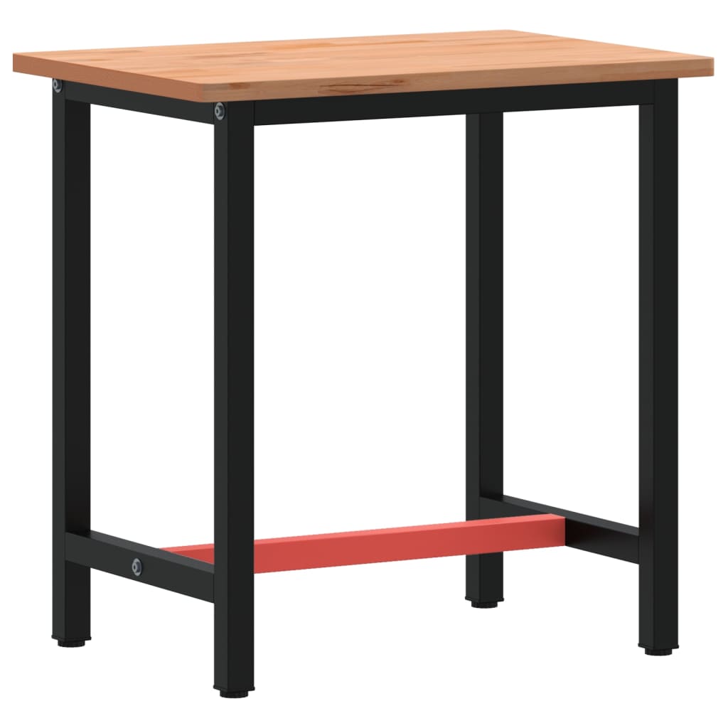 Työpenkki 80X55X81,5 Cm Täysi Pyökki Ja Metalli