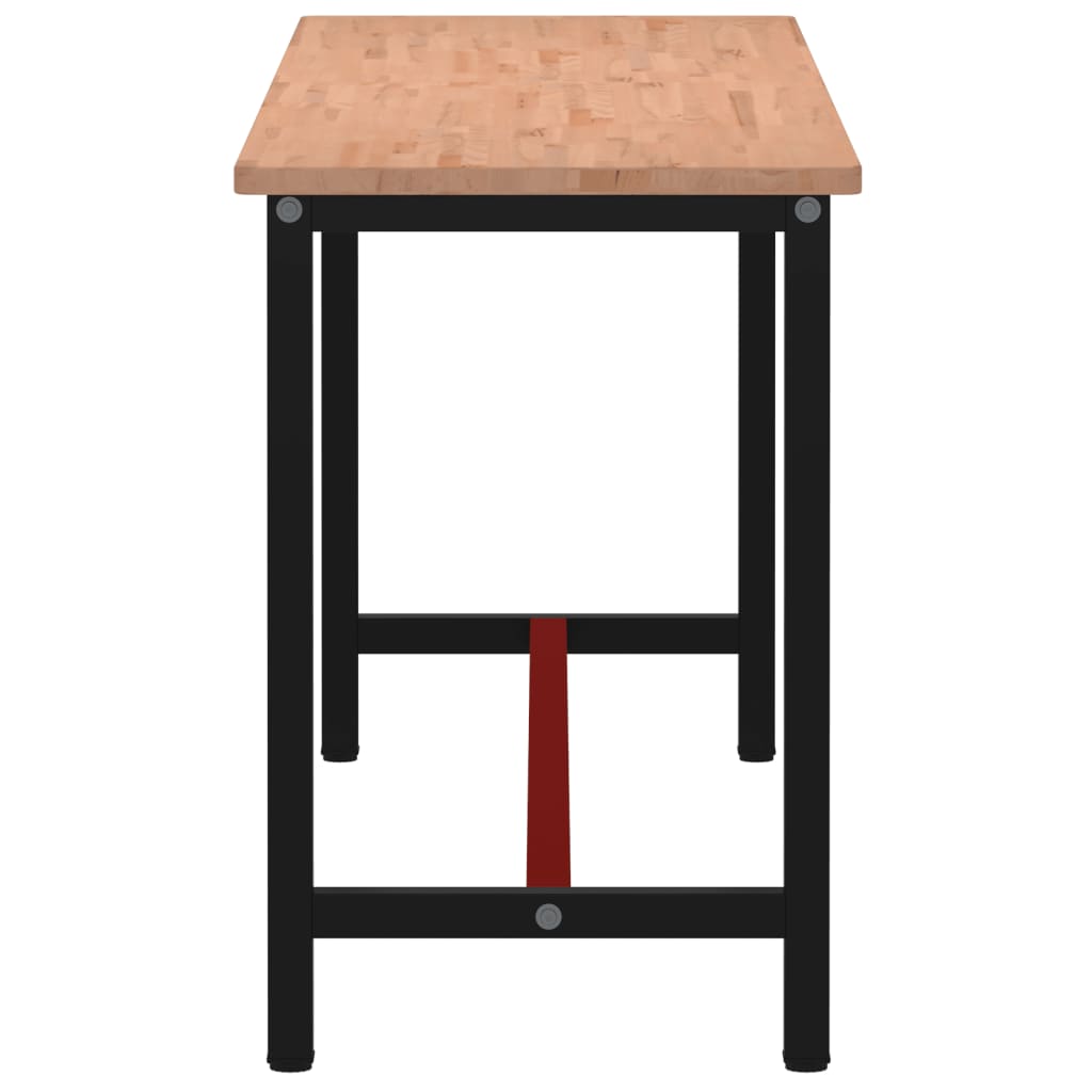 Työpenkki 200X55X81,5 Cm Täysi Pyökki Ja Metalli