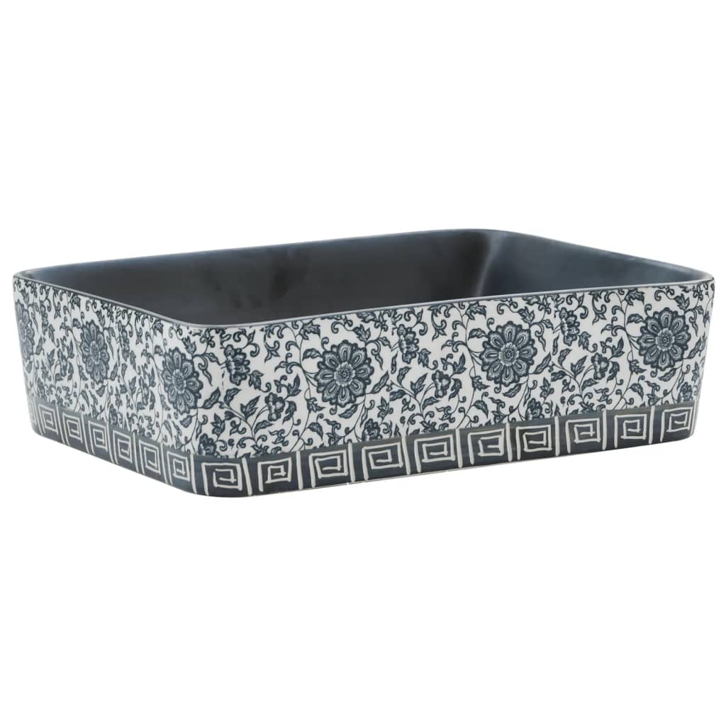 Pesuallas Tasolle Musta Suorakaide 46X35,5X13 Cm Keraaminen