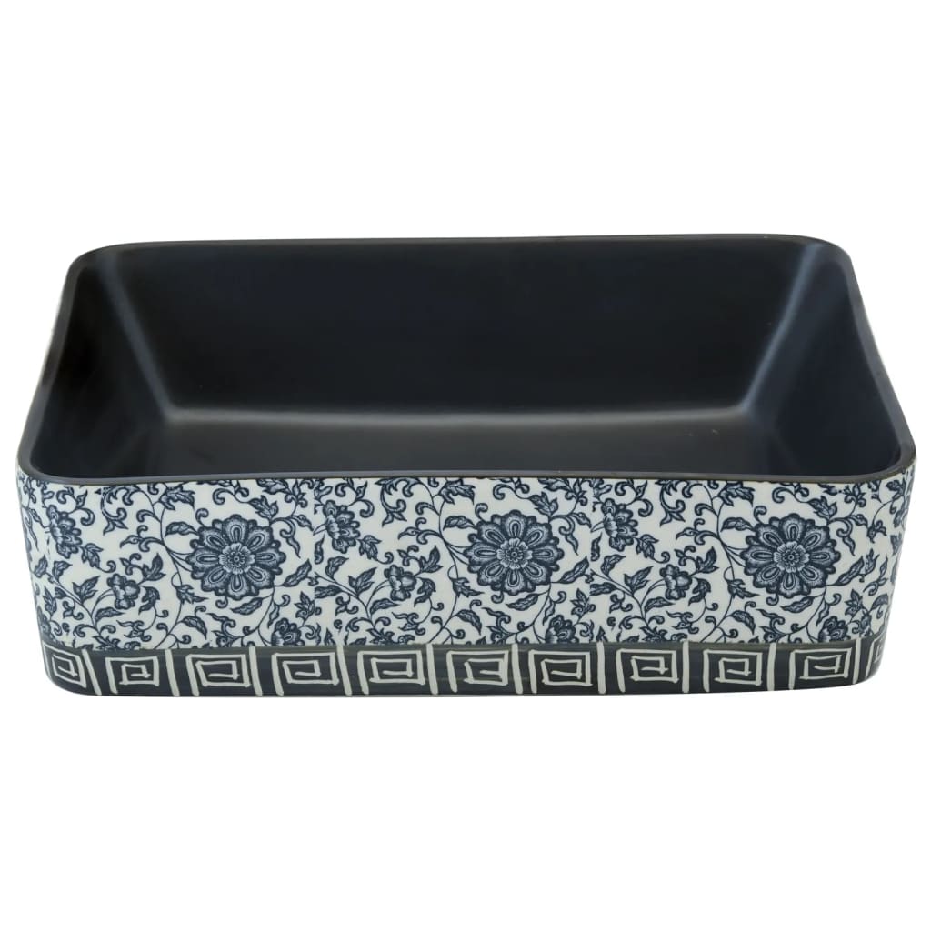 Pesuallas Tasolle Musta Suorakaide 46X35,5X13 Cm Keraaminen