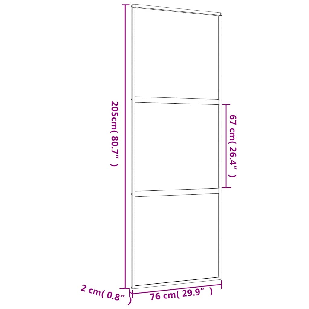 Liukuovi Kulta 76X205 Cm Himmeä Esg-Lasi Ja Alumiini