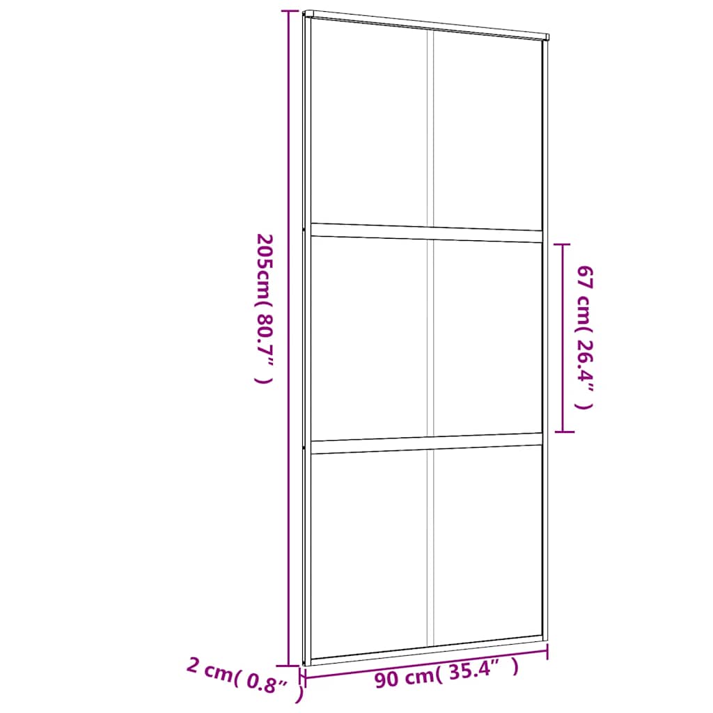Liukuovi Kulta 90X205 Cm Himmeä Esg-Lasi Ja Alumiini