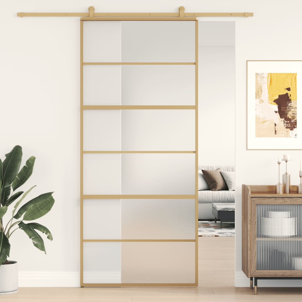 Liukuovi Kulta 90X205 Cm Himmeä Esg-Lasi Ja Alumiini