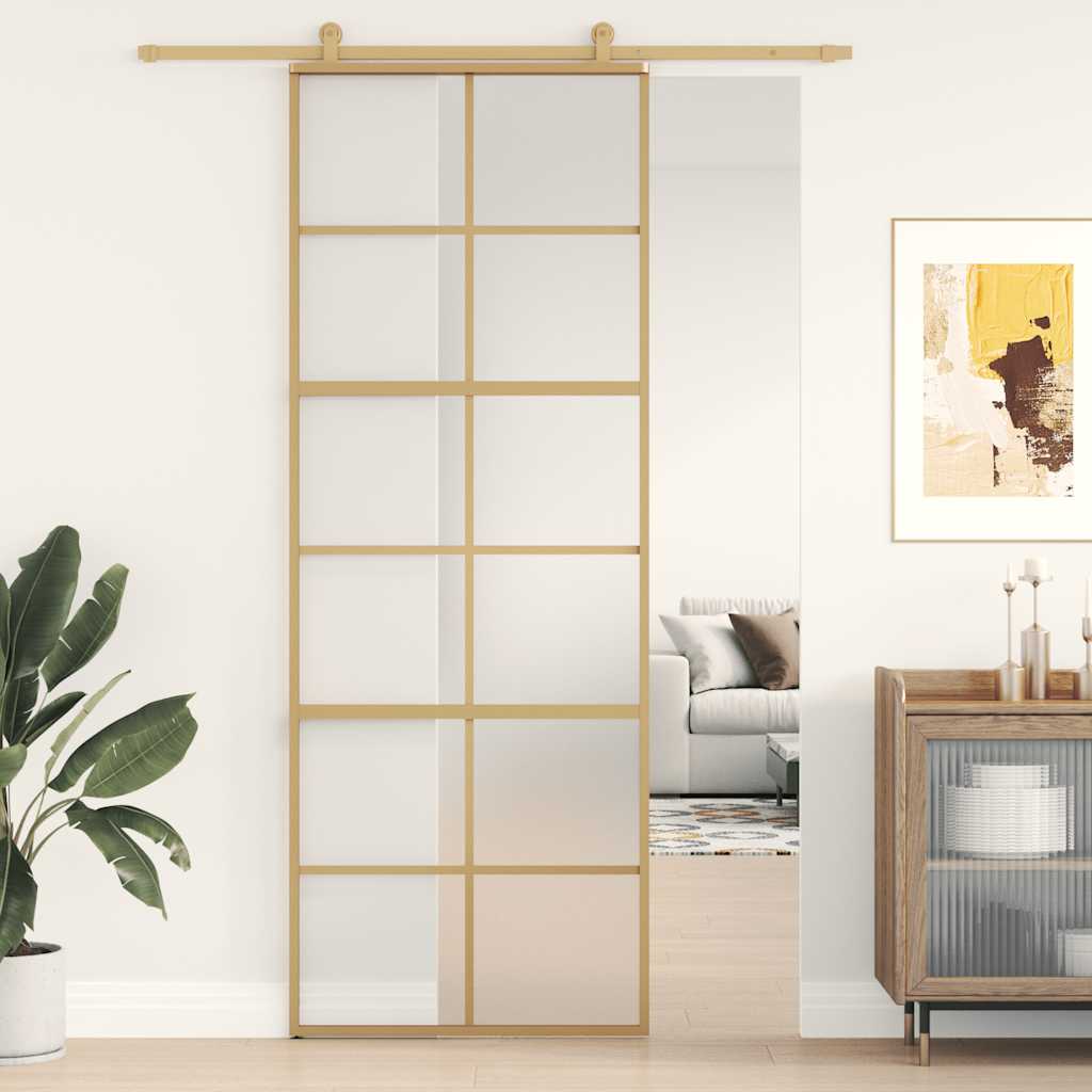 Liukuovi Kulta 76X205 Cm Himmeä Esg-Lasi Ja Alumiini