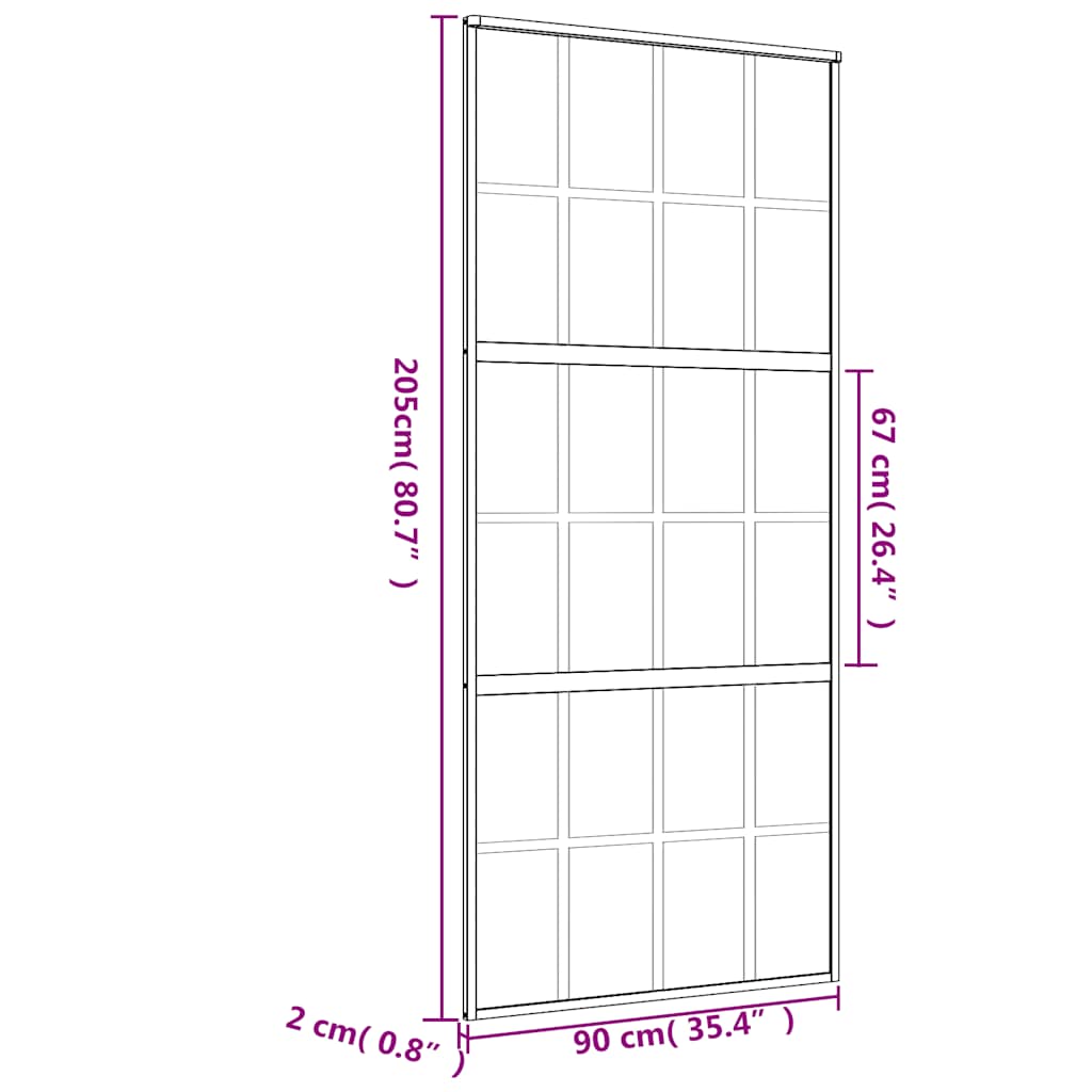 Liukuovi Kulta 90X205 Cm Himmeä Esg-Lasi Ja Alumiini