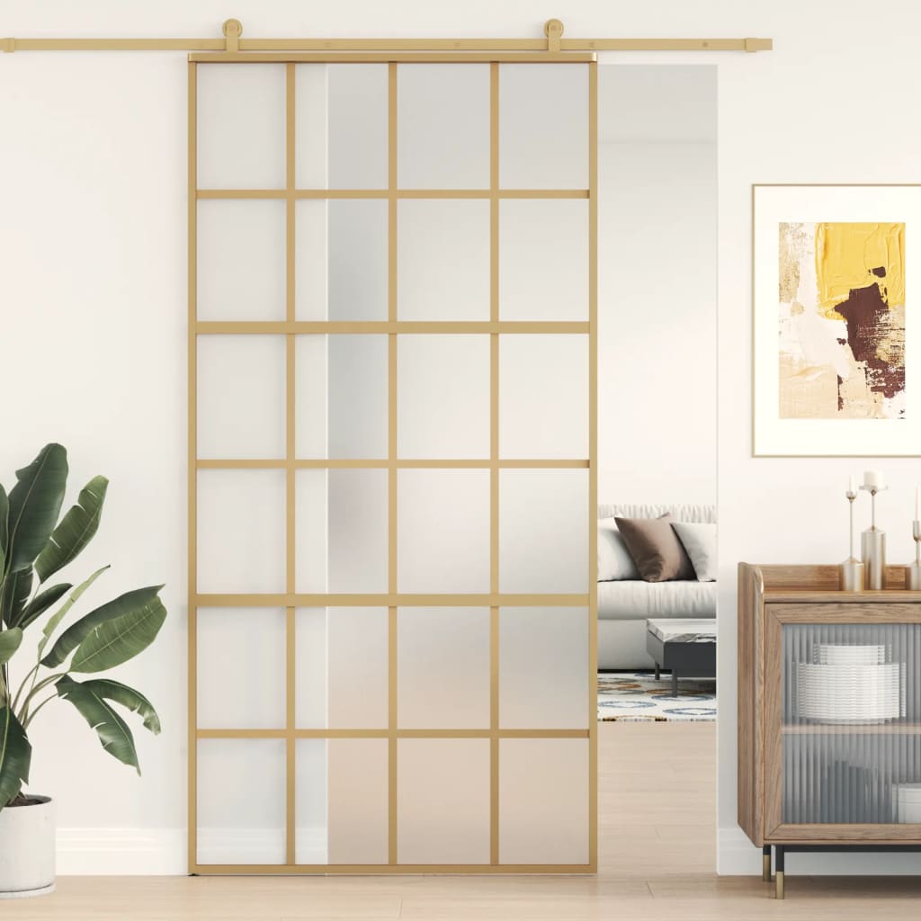 Liukuovi Kulta 102,5X205 Cm Himmeä Esg-Lasi Ja Alumiini