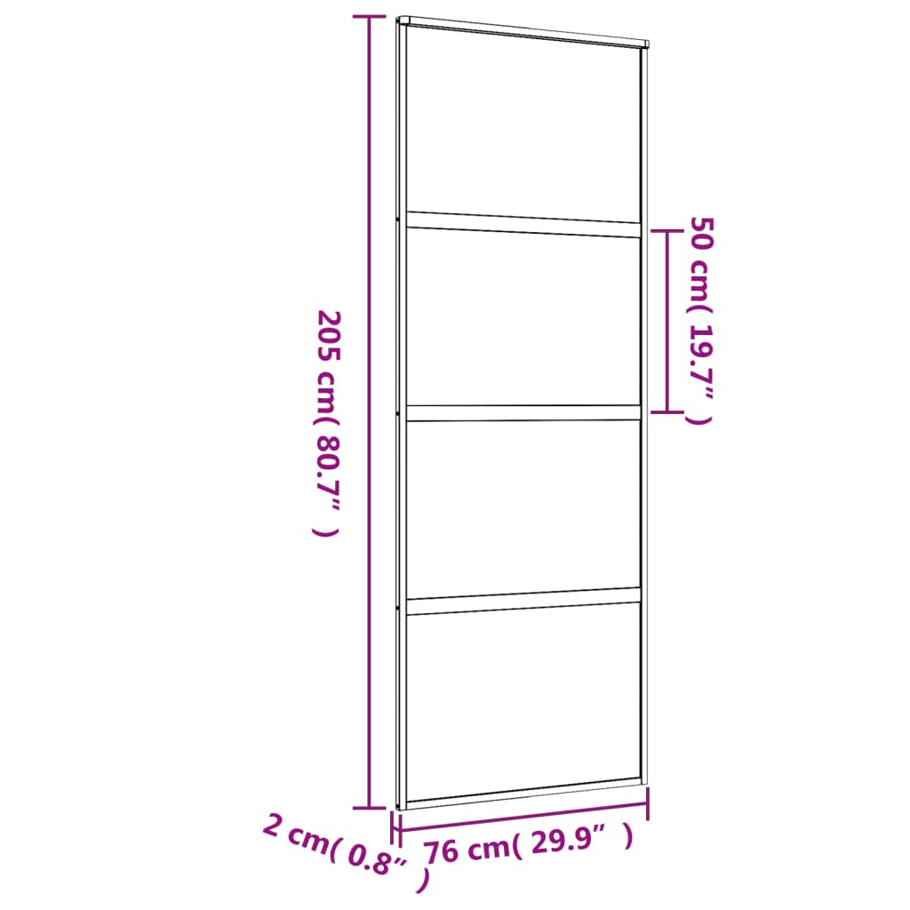 Liukuovi Kulta 76X205 Cm Kirkas Esg-Lasi Ja Alumiini