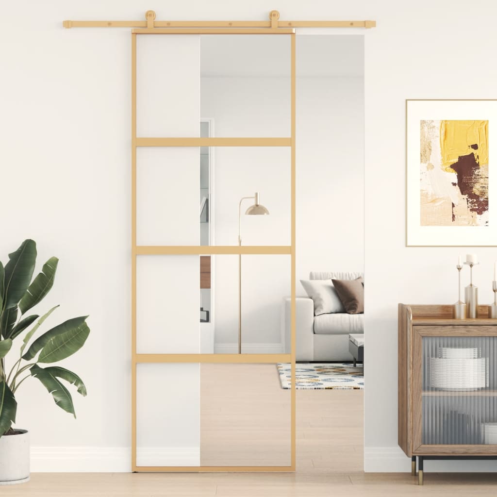 Liukuovi Kulta 76X205 Cm Kirkas Esg-Lasi Ja Alumiini