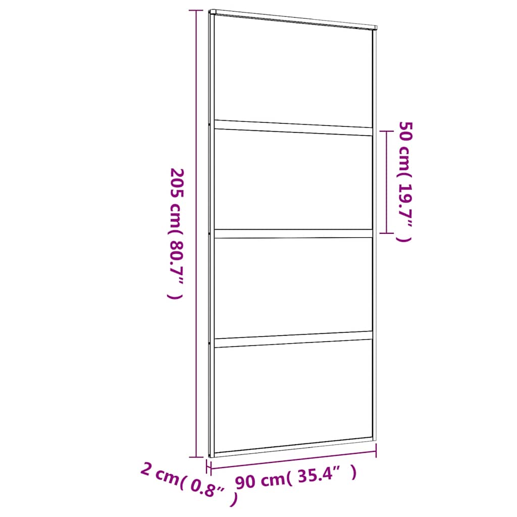 Liukuovi Kulta 90X205 Cm Himmeä Esg-Lasi Ja Alumiini