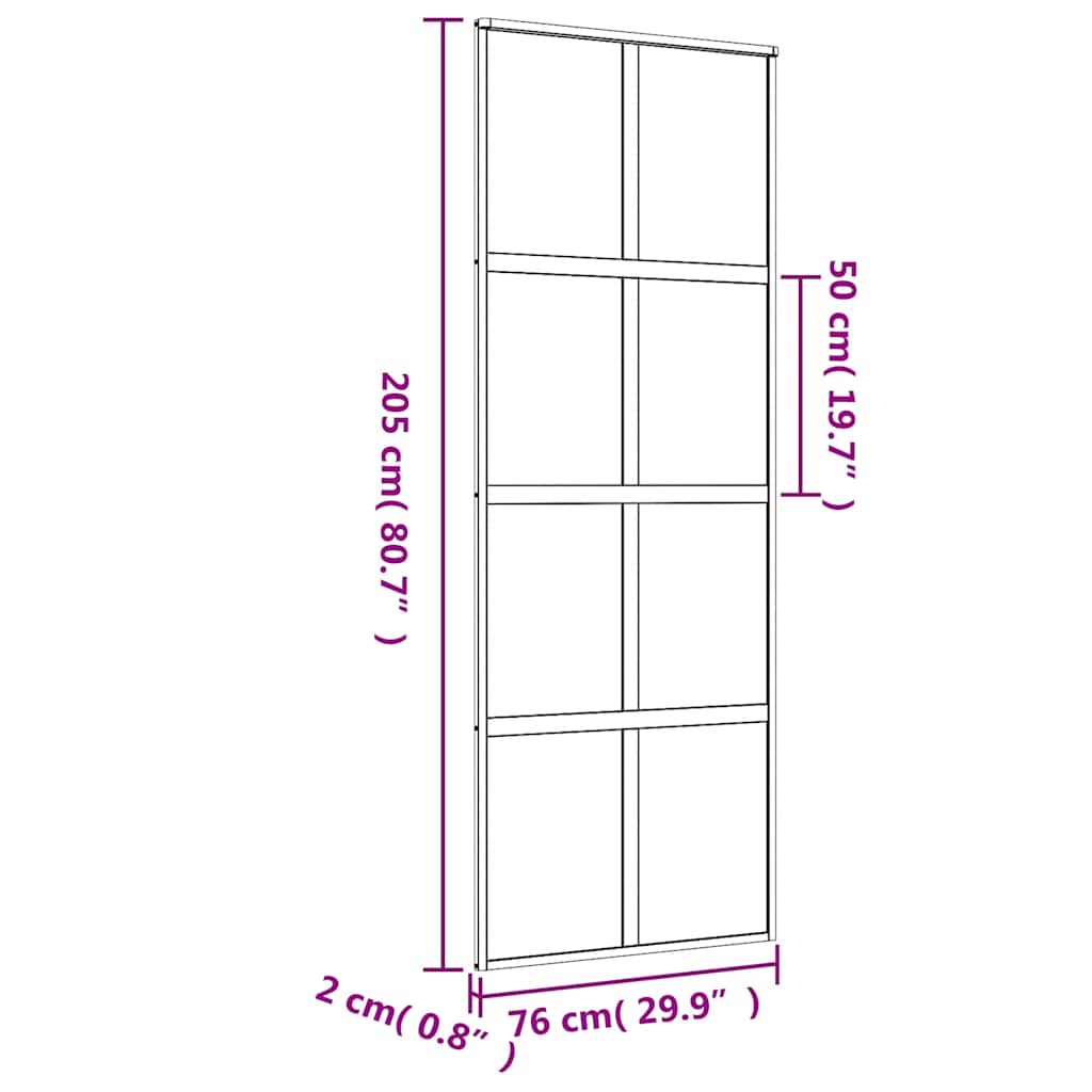 Liukuovi Kulta 76X205 Cm Himmeä Esg-Lasi Ja Alumiini