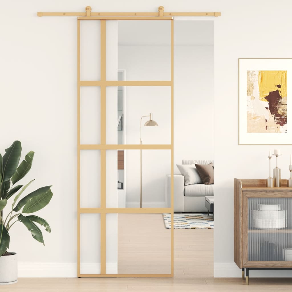 Liukuovi Kulta 76X205 Cm Kirkas Esg-Lasi Ja Alumiini