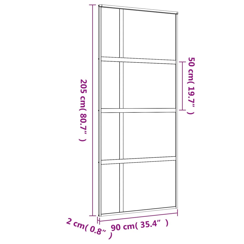 Liukuovi Kulta 90X205 Cm Kirkas Esg-Lasi Ja Alumiini