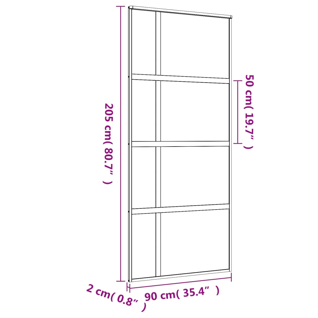 Liukuovi Kulta 90X205 Cm Himmeä Esg-Lasi Ja Alumiini