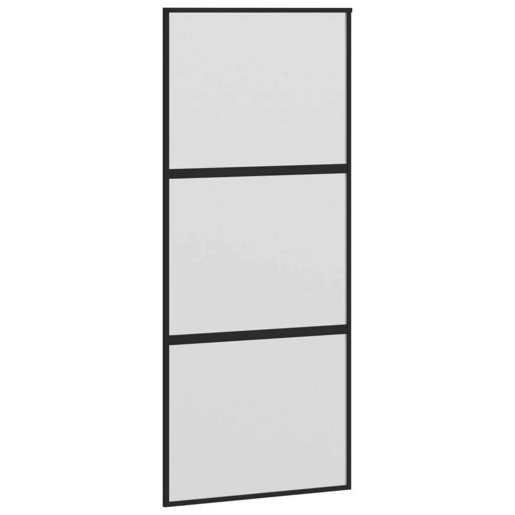 Liukuovi Musta 90X205 Cm Karkaistu Lasi Ja Alumiini