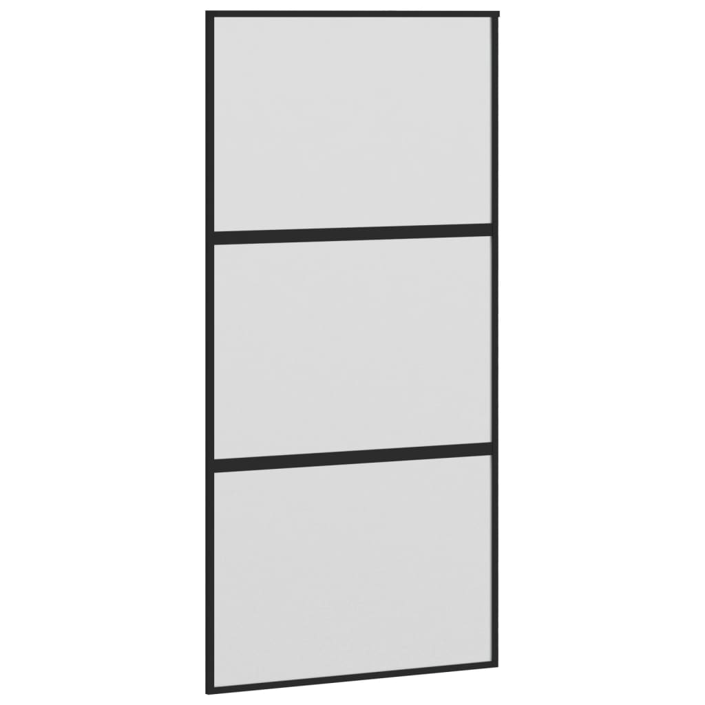 Liukuovi Musta 102,5X205 Cm Karkaistu Lasi Ja Alumiini