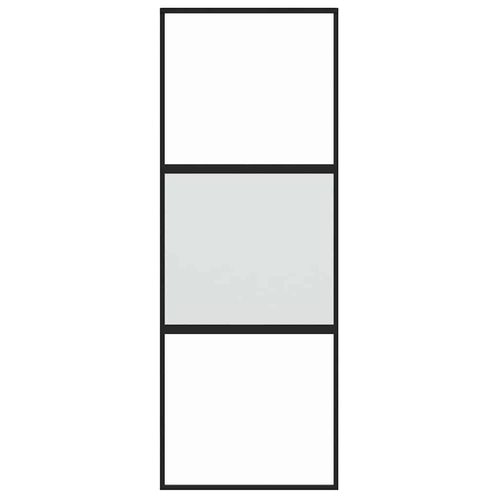 Liukuovi Musta 76X205 Cm Karkaistu Lasi Ja Alumiini