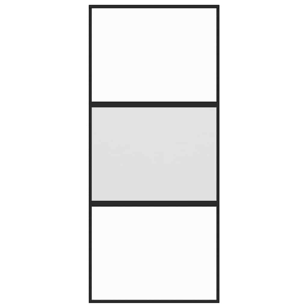Liukuovi Musta 90X205 Cm Karkaistu Lasi Ja Alumiini