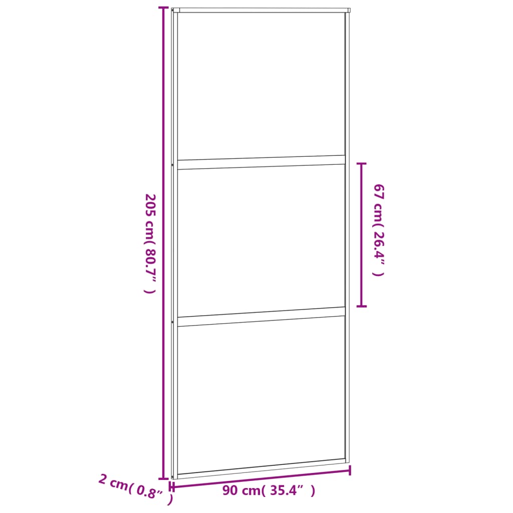 Liukuovi Musta 90X205 Cm Karkaistu Lasi Ja Alumiini