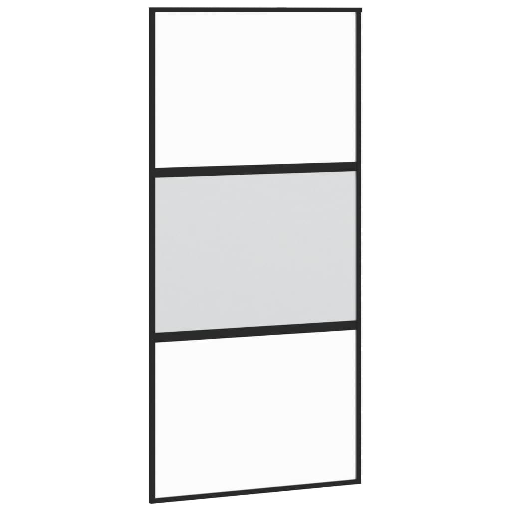 Liukuovi Musta 102,5X205 Cm Karkaistu Lasi Ja Alumiini