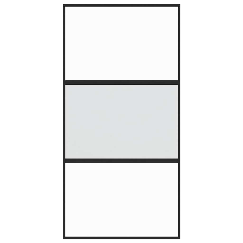 Liukuovi Musta 102,5X205 Cm Karkaistu Lasi Ja Alumiini