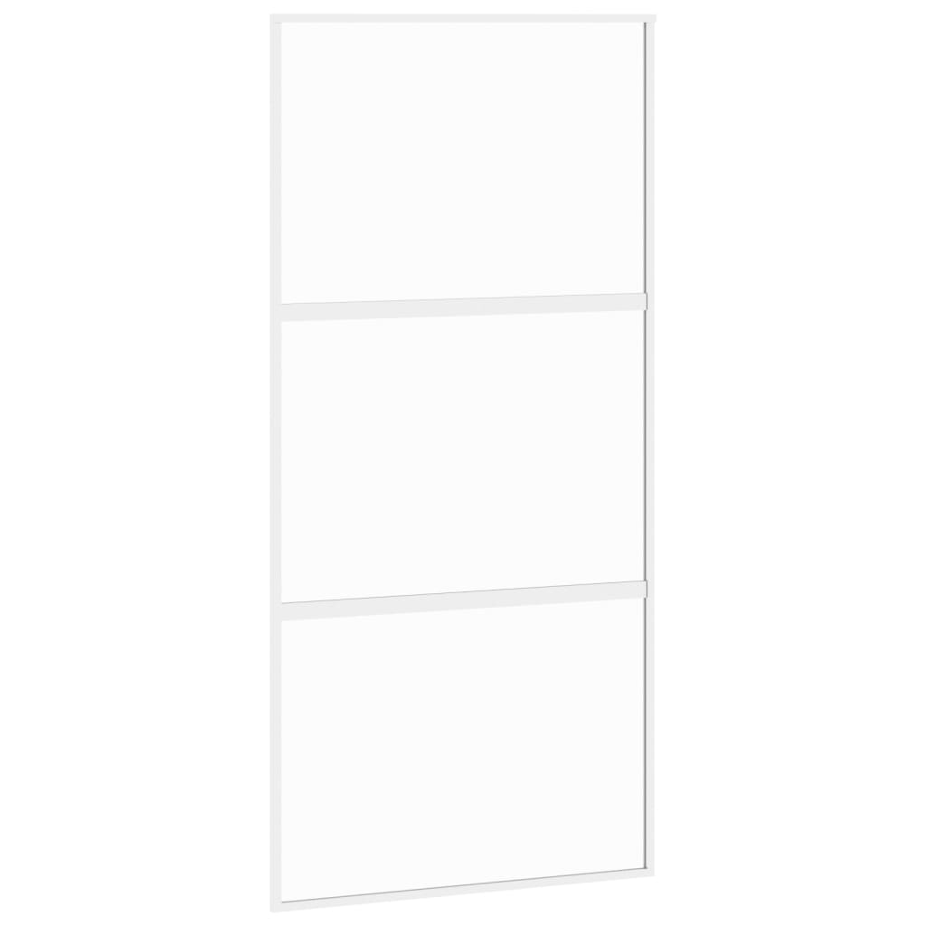 Liukuovi Valkoinen 102,5X205 Cm Karkaistu Lasi Ja Alumiini