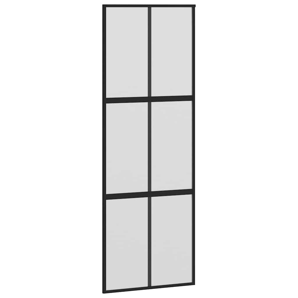 Liukuovi Musta 76X205 Cm Karkaistu Lasi Ja Alumiini