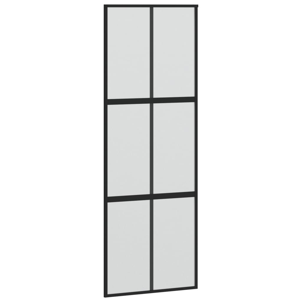 Liukuovi Musta 90X205 Cm Karkaistu Lasi Ja Alumiini