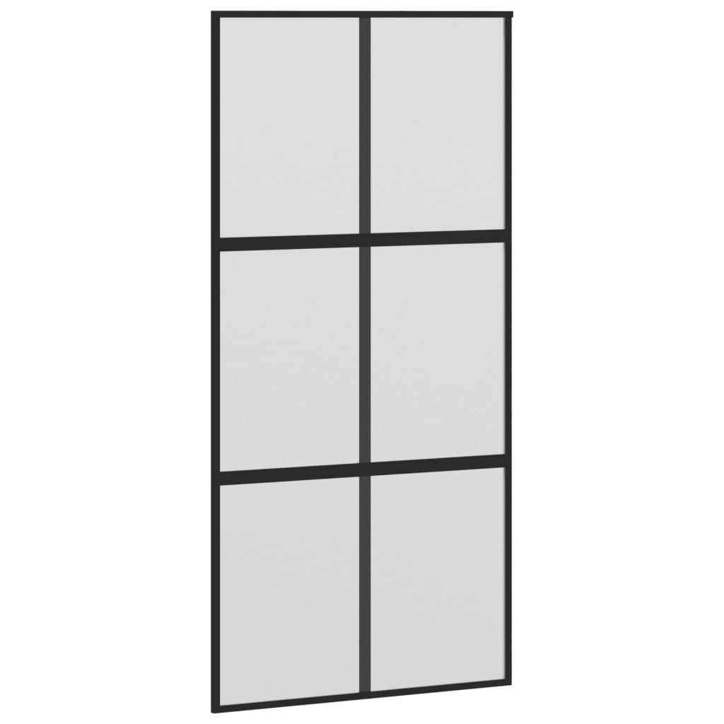 Liukuovi Musta 102,5X205 Cm Karkaistu Lasi Ja Alumiini