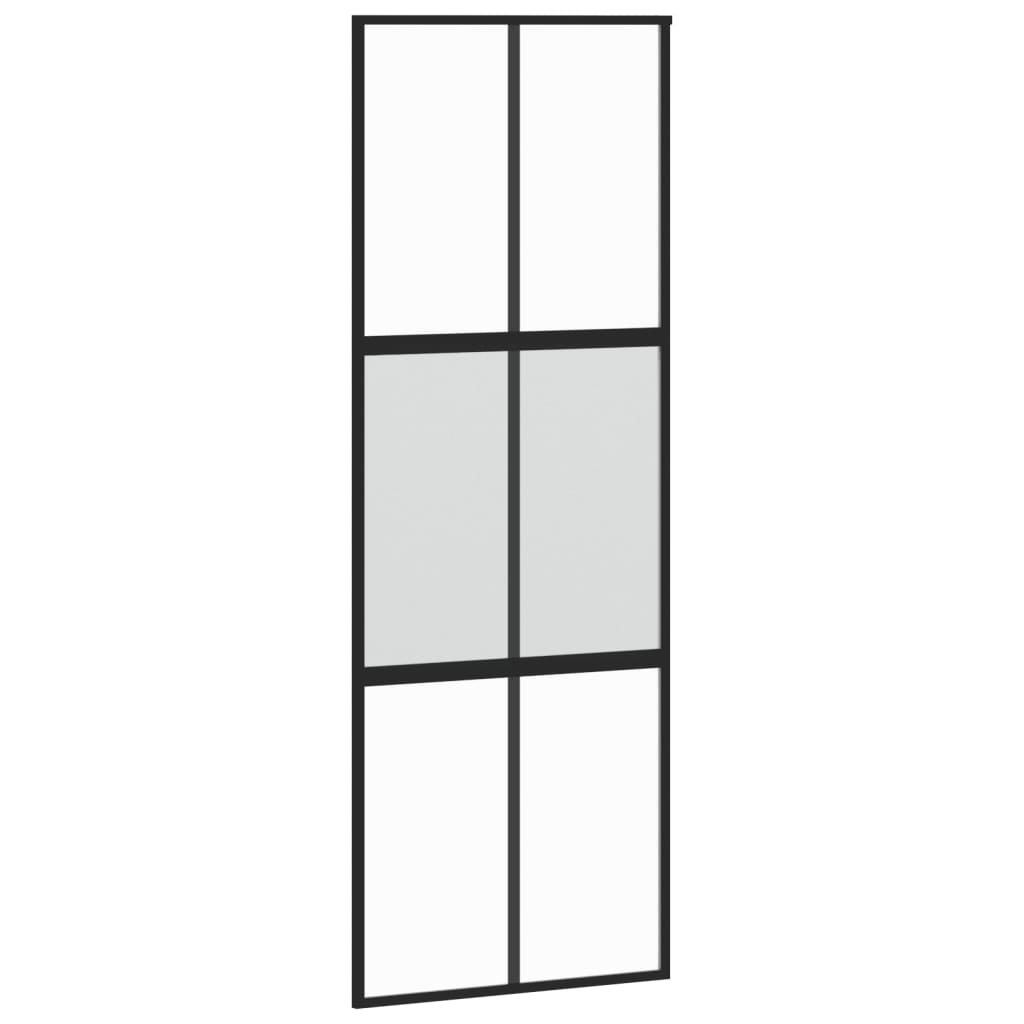 Liukuovi Musta 76X205 Cm Karkaistu Lasi Ja Alumiini