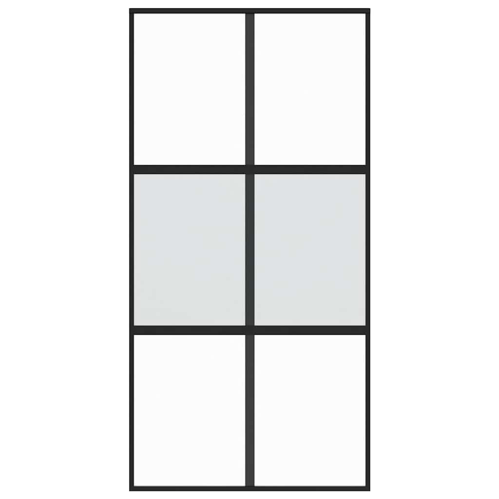 Liukuovi Musta 102,5X205 Cm Karkaistu Lasi Ja Alumiini