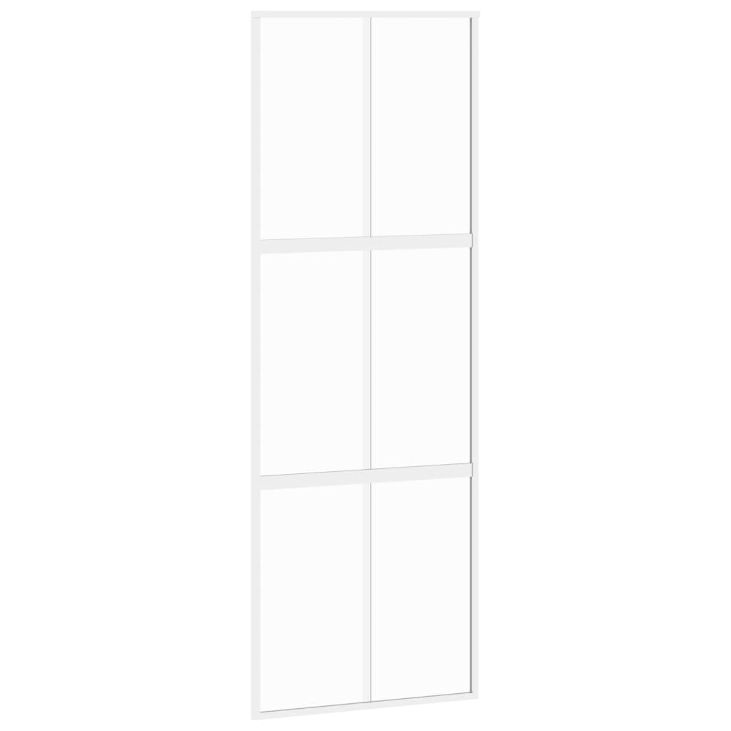 Liukuovi Valkoinen 76X205 Cm Karkaistu Lasi Ja Alumiini