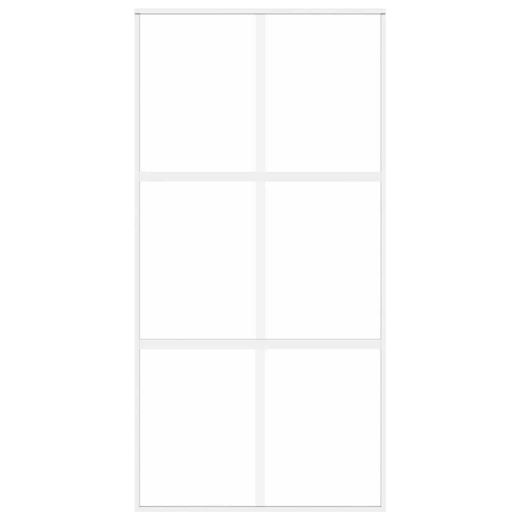 Liukuovi Valkoinen 102,5X205 Cm Karkaistu Lasi Ja Alumiini
