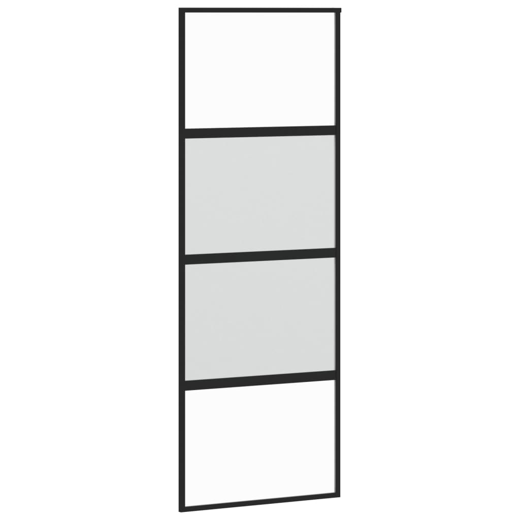 Liukuovi Musta 76X205 Cm Karkaistu Lasi Ja Alumiini