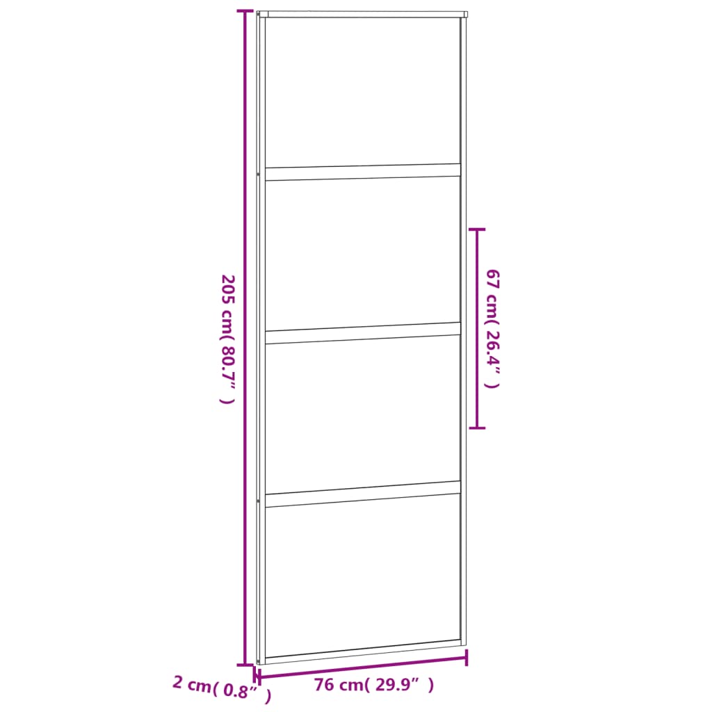 Liukuovi Musta 76X205 Cm Karkaistu Lasi Ja Alumiini