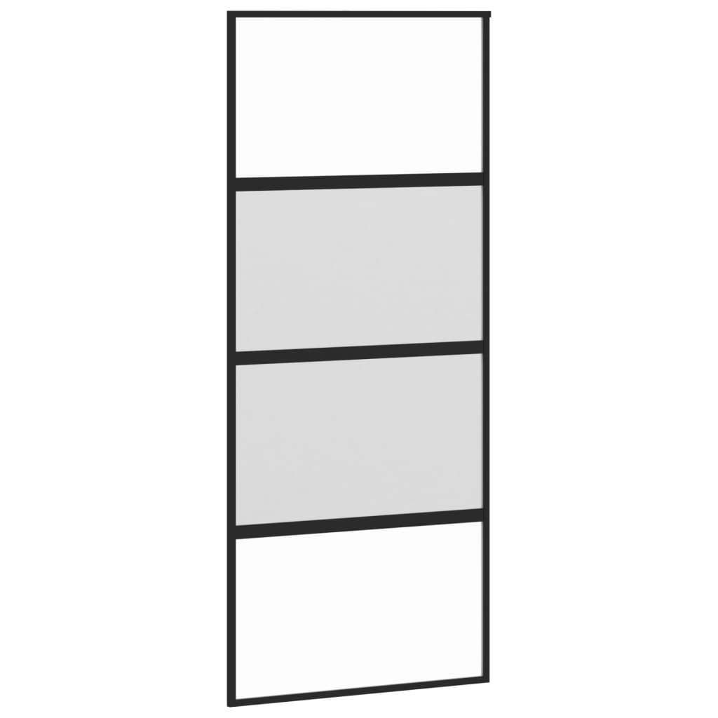 Liukuovi Musta 90X205 Cm Karkaistu Lasi Ja Alumiini