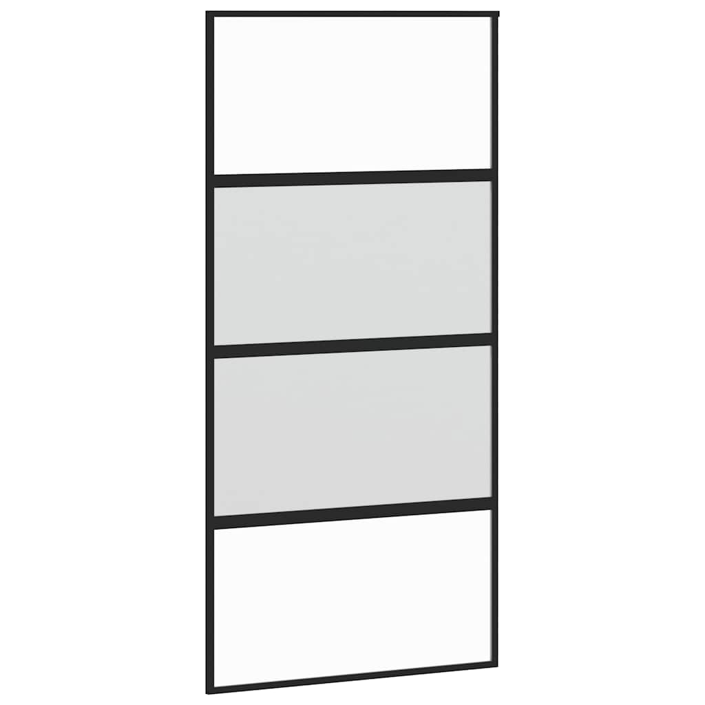Liukuovi Musta 102,5X205 Cm Karkaistu Lasi Ja Alumiini