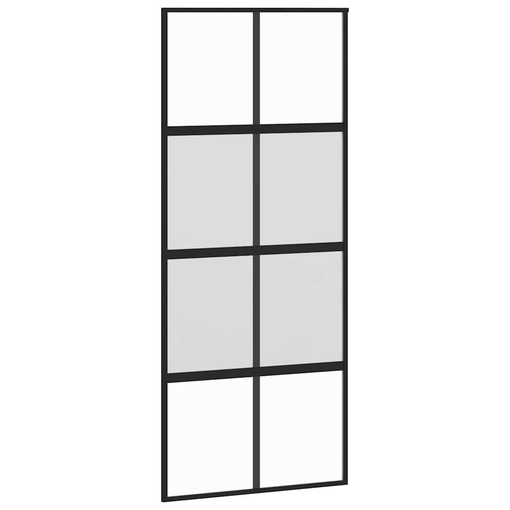 Liukuovi Musta 90X205 Cm Karkaistu Lasi Ja Alumiini