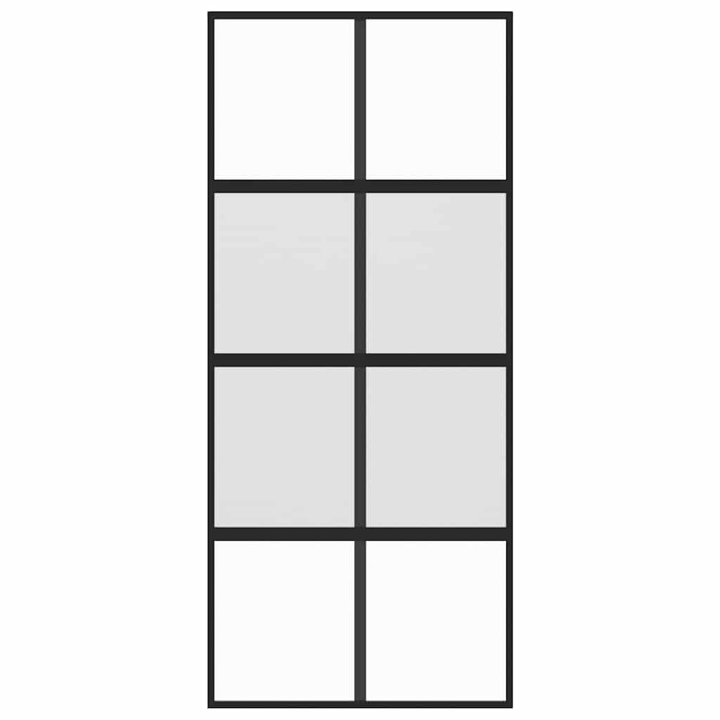 Liukuovi Musta 90X205 Cm Karkaistu Lasi Ja Alumiini