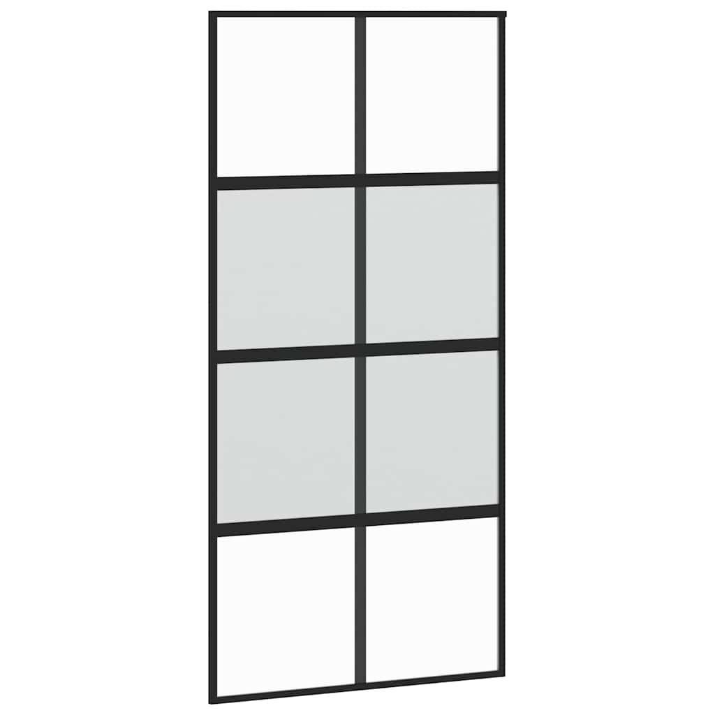 Liukuovi Musta 102,5X205 Cm Karkaistu Lasi Ja Alumiini