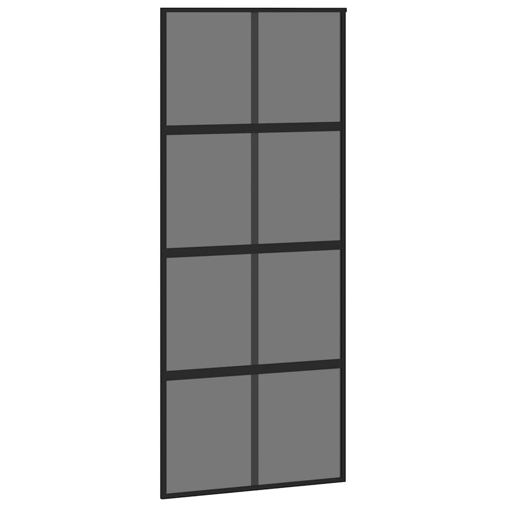 Liukuovi Musta 90X205 Cm Karkaistu Lasi Ja Alumiini