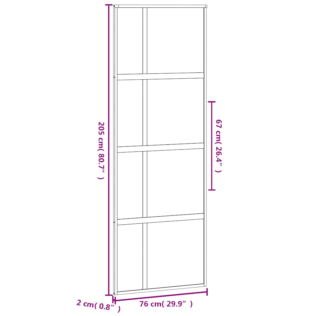 Liukuovi Musta 76X205 Cm Karkaistu Lasi Ja Alumiini