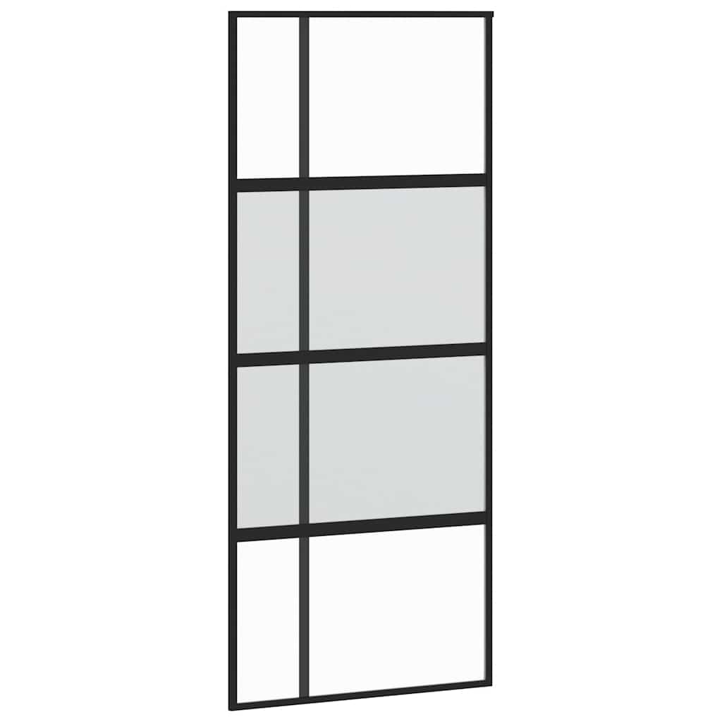 Liukuovi Musta 90X205 Cm Karkaistu Lasi Ja Alumiini