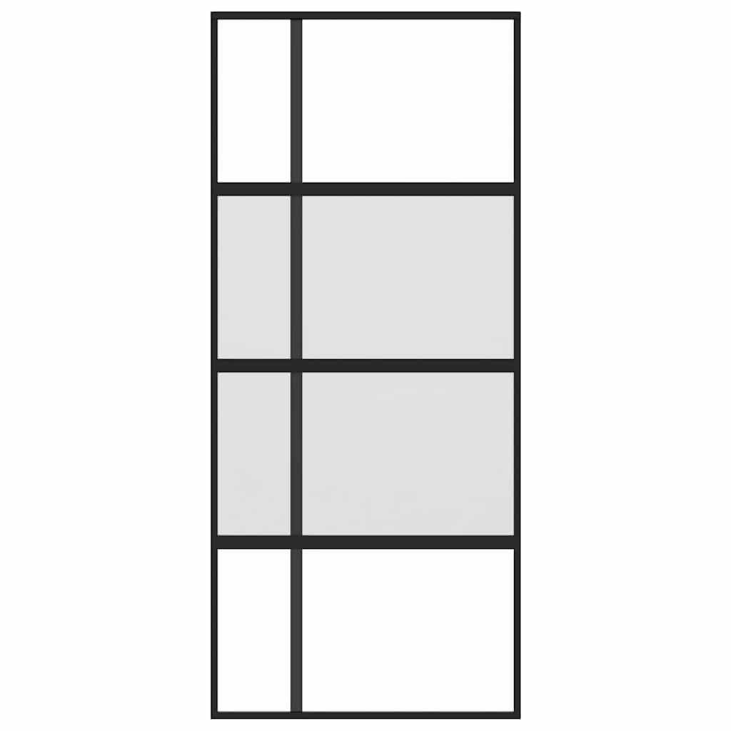 Liukuovi Musta 90X205 Cm Karkaistu Lasi Ja Alumiini
