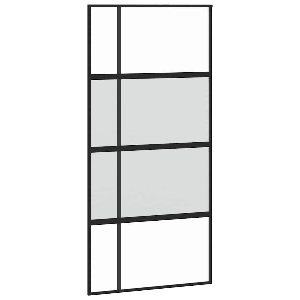 Liukuovi Musta 102,5X205 Cm Karkaistu Lasi Ja Alumiini