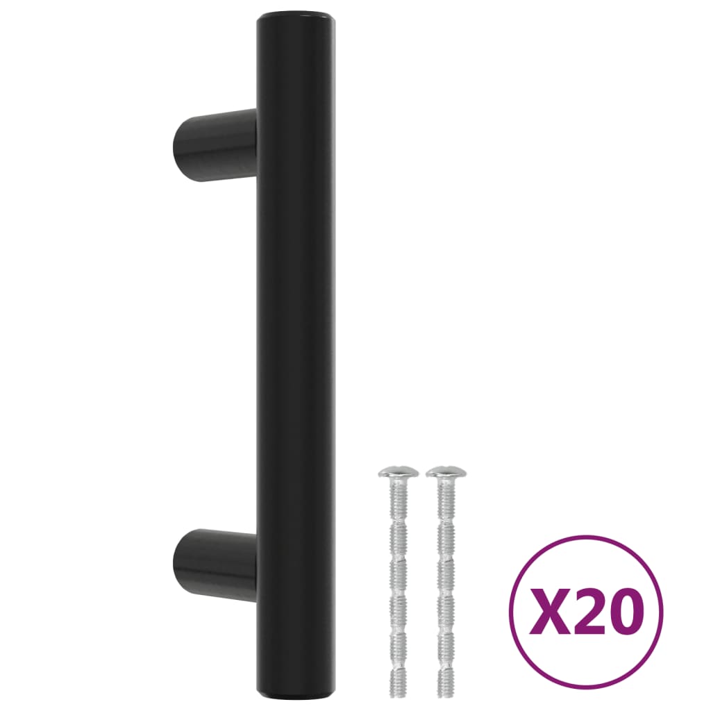 Kaapin Kahvat 20 Kpl Musta 64 Mm Ruostumaton Teräs